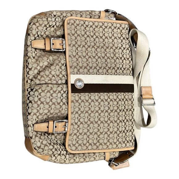 Coach Voyager Signature Messenger Crossbody Bag in Khaki/Brown Color Combo - Picture 8 of 16